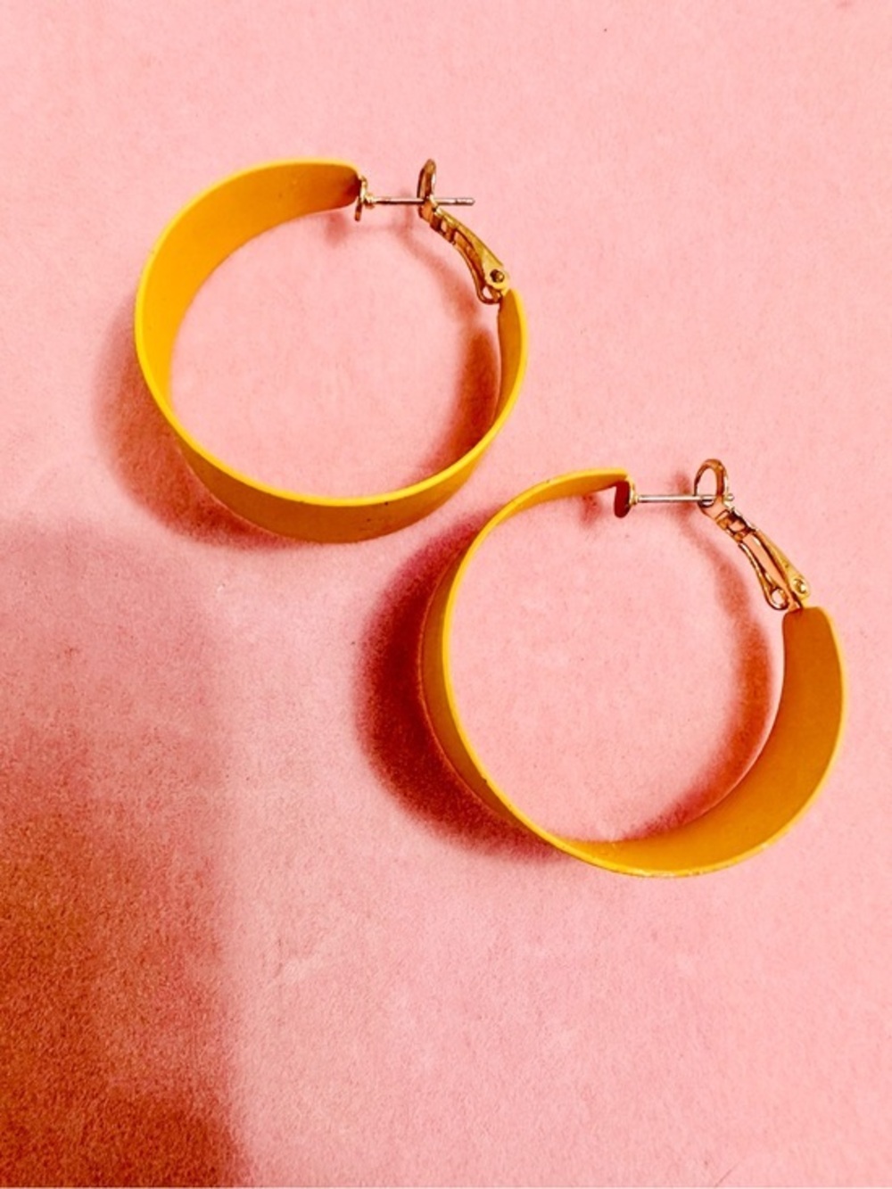 Cantaloupe Orange Wide Hoop Earrings